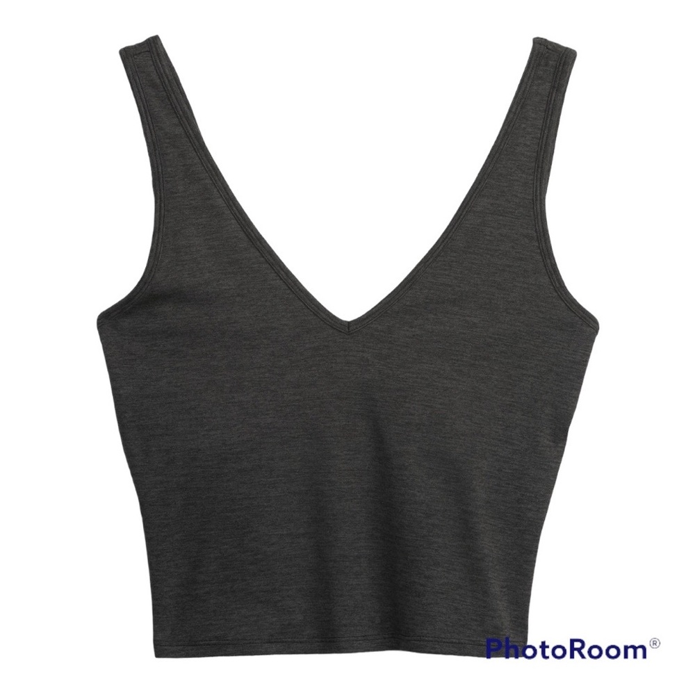 GapFit Brushed Jersey Brami Medium Heather Black NWT Crop Top